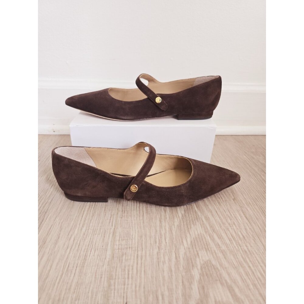 Lauren Ralph Lauren Londyn Suede Mary Jane Flats 8.5 Brown Pointed Toe Slip On - Picture 11 of 11